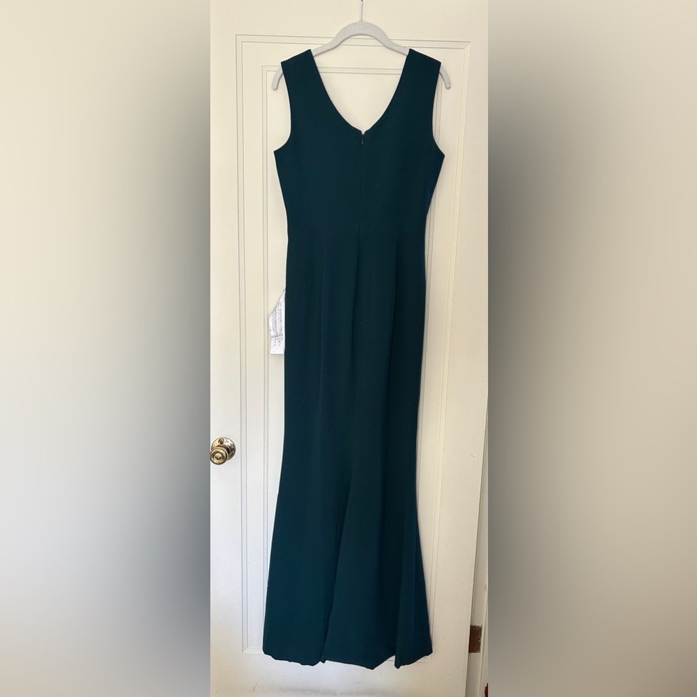 NWT Dress the Population Sandra Plunge Crepe Trumpet Gown Sz M - Picture 4 of 6